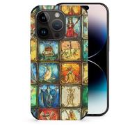 Vintage Tarot Cards Printed Phone Case Slim Cute Microfiber Cellphone Protective Cover Unisex Compatible with iPhone 14/14 Plus/14 Pro/14 Pro Max