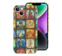 Vintage Tarot Cards Printed Phone Case Slim Hard Cellphone Protective Cover Unisex Compatible with iPhone 14/14 Plus/14 Pro/14 Pro Max