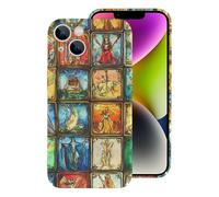 Vintage Tarot Cards Printed Phone Case Slim Hard Cellphone Protective Cover Unisex Compatible with iPhone 14/14 Plus/14 Pro/14 Pro Max