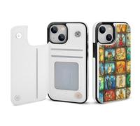 Vintage Tarot Cards Printed Wallet Phone Case Slim Cute Cellphone Protective Cover Unisex Compatible with iPhone iPhone 13/13 Pro/13 Pro Max/13 Mini
