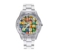 Vintage Tarot Cards Trendy Wrist Watches for Men Classic Business Stainless Steel Band Quartz Watch