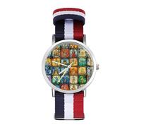 Vintage Tarot Cards Trendy Wrist Watches for Unisex Classic Casual Braided Strap Quartz Watch
