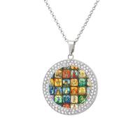 Vintage Tarot Cards Women's Diamond Necklace Shiny Rhinestones Pendant Jewel Necklaces Romantic Trendy
