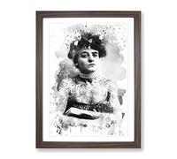 Vintage Tattooed Woman Lady V4 Modern Framed Print | A4 Walnut Framed Wall Art | Ready to Hang | Classic Nature Picture | Living Room Bedroom Lounge Office