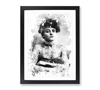 Vintage Tattooed Woman Lady V4 Modern Framed Wall Art Print, Ready to Hang Picture for Living Room Bedroom Home Office Décor, Black A4 (34 x 25 cm)