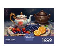 Vintage Tea Set Still Life 1000 Pieces Classic Jigsaw Puzzle Jigsaw Puzzle Set Thick Cardboard Impossible Hard Challenging Relaxation Creativity Gift Giving Indoor Leisure Puzzle 38x26cm/1000pcs