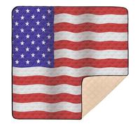 Vintage Tea Stained American Flag Soft Thick Baby Gym & Activity Mat for Indoor Outdoor Lightweight Tummy Time Activity Mat for Babies Infants Toddlers, 50'' x 50''