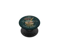 Vintage Teacher Heart Little Minds Classroom Quote PopSockets Adhesive PopGrip