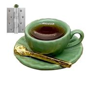 Vintage Teacup Hinge Heads Decorative Topper Set of 3 | Magnetic Hinge Head Home Decoration | Door Hinge Decorative Topper | Door Toppers Door Stopper Hinge | Miniature Door Frame Hinge Top Decoration