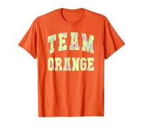 Vintage TEAM ORANGE Summer Camp War Game Camo Spirit Color T-Shirt