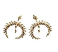 Vintage Teardrop Cubic Zirconia Dangle Earrings for Women, Gold Plated Moonlight Dewdrop Crystal Drop Earrings, Wedding Bridal Prom Party Birthday Gift