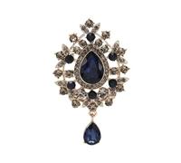 Vintage Teardrop Emerald Green Rhinestones Flower Brooches Pins Delicate Sparkly Crystal Flowers Tassel Dangle Drop Brooch Classic for Wedding Party Dance Banquet for Women Ladies Dainty Elegant