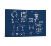 Vintage Technical Blueprint Poster Industrial Drawings Engineering Design Poster Decorative Painting Canvas Wall Posters And Art Picture Print Modern Family Bedroom Decor Posters 08x12inch(20x30cm)