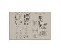 Vintage Technology Blueprints Poster, Industrial Engineering Diagrams, 1930s-1950s Audio Device Technical Art Poster Decorative Painting Canvas Wall Posters And Art Picture Print Modern Family Bedroo