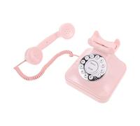 Vintage Telephone Landline Corded Phone, Pink Plastic Retro Model | High Fidelity Sound, Wired Setup, House Phones for Home Workspace, Smooth Tactile Feedback