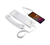 Vintage Telephone Receiver - Corded Classic, Conversation Handpiece, Audio Jack Connection Plus Adapter Set | Nostalgic Calling Accessory For Smartphone Desk Setup Home Ŵorkspace Enjoyment Daily Use