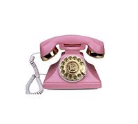 Vintage Telephones Dusky Pink Corded Telephone Rotary Dial Disc Retro Telephone in The Sinuous Style of The Modern Electronic Bell Uses Standard Phone Socket