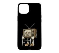 Vintage Television Elder Character Retro Broadcast Nostalgia Case for iPhone 15 Plus