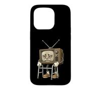 Vintage Television Elder Character Retro Broadcast Nostalgia Case for iPhone 15 Pro