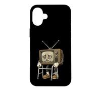 Vintage Television Elder Character Retro Broadcast Nostalgia Case for iPhone 16 Plus