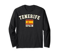 Vintage Tenerife Spain Spanish Flag España Souvenir Retro Long Sleeve T-Shirt