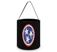 Vintage Tennessee Flag Halloween Tricking Or Treating Bucket Funny Party Favor Tote Bag for Candy Gifts Travel