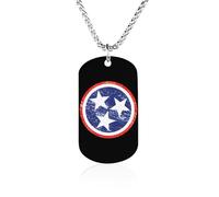 Vintage Tennessee Flag Memorial Necklaces Lightweight Pendant Necklace Personality Jewelry Gift for Men Women