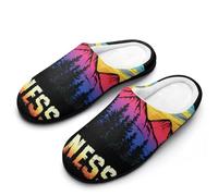 Vintage Tennessee Men's Warm Slippers Non-Slip Sole Winter Rubber Cotton Shoes for Bedroom