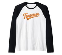 Vintage Tennessee Script Swoosh State Pride Design Raglan Baseball Tee