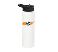 Vintage Tennessee State Outline Tri Star Emblem Distressed Stainless Steel Insulated Water Bottle