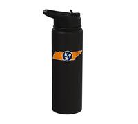 Vintage Tennessee State Outline Tri Star Emblem Distressed Stainless Steel Insulated Water Bottle