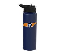 Vintage Tennessee State Outline Tri Star Emblem Distressed Stainless Steel Insulated Water Bottle