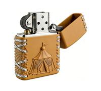 Vintage Tent Flip Top Kerosene Lighter Reusable Windproof Wheel Grinding Compact Trench Lighter for Outdoor Camping (A)