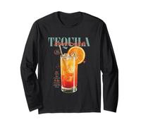 Vintage Tequila Sunrise Drink O'Clock Tropical Cocktail Long Sleeve T-Shirt