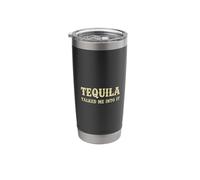 Vintage Tequila Talked Me Into It Funny Drinking Humor Retro Stainless Steel Insulated Tumbler