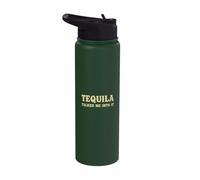 Vintage Tequila Talked Me Into It Funny Drinking Humor Retro Stainless Steel Insulated Water Bottle