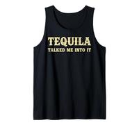 Vintage Tequila Talked Me Into It Funny Drinking Humor Retro Tank Top