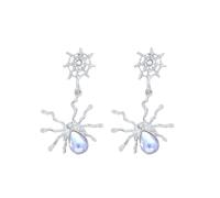 Vintage Terror Dark Spider Dangle Earrings for Women Gothic Halloween Moonstone Drop Earrings Punk Spider Web Earrings Reptile Animal Jewelry Accessories, normal, Alloy Steel, No Gemstone