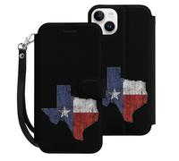 Vintage Texas Flag Cell Phone Flip Leather Case Classic Protection Compatible with iPhone 15/15 Plus/15 Pro/15 Pro Max