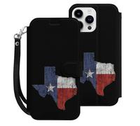 Vintage Texas Flag Cell Phone Flip Leather Case Classic Protection Compatible with iPhone 15/15 Plus/15 Pro/15 Pro Max