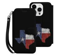 Vintage Texas Flag Cell Phone Flip Leather Case Classic Protection Compatible with iPhone 15/15 Plus/15 Pro/15 Pro Max