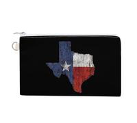 Vintage Texas Flag Coin Purse Small Wallets with Zippered Key Ring Cute Wallet