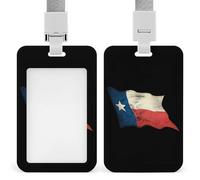 Vintage Texas Flag Funny ID Badge Holder with Lanyard Name Card Holders for Work Nurse Teacher