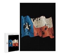 Vintage Texas Flag Funny Wooden Picture Puzzle for Adults Vertical Challenge Intellectual Game Jigsaw Birthday Gifts