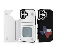 Vintage Texas Flag Phone Case Compatible with iPhone 17/17 Air/17 Pro/17 Pro Max Flip Protective Cover with Card Holder