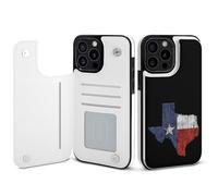 Vintage Texas Flag Printed Wallet Phone Case Unisex Cellphone Protective Cover Compatible with iPhone 15/15 Pro/16 Pro Max/15 Plus