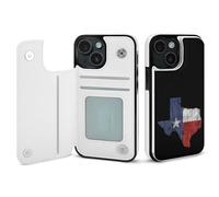 Vintage Texas Flag Printed Wallet Phone Case Unisex Cellphone Protective Cover Compatible with iPhone 15/15 Pro/16 Pro Max/15 Plus