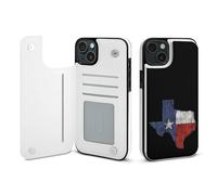 Vintage Texas Flag Printed Wallet Phone Case Unisex Cellphone Protective Cover Compatible with iPhone 15/15 Pro/16 Pro Max/15 Plus
