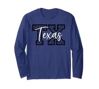 Vintage Texas Game-Day Leopard Print Cool-Looking Fan Art Long Sleeve T-Shirt