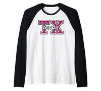 Vintage Texas Game-Day Leopard Print Cool-Looking Fan Art Raglan Baseball Tee